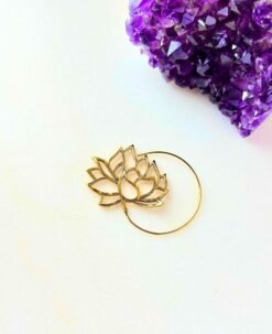 5/20 Pairs Lotus Flower Spiral Brass Earrings