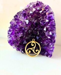 Triskelion Celtic Spiral Brass Earrings