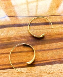 Alternative view of 5/20 Pairs Minimalist Textured Spiral Brass Earrings