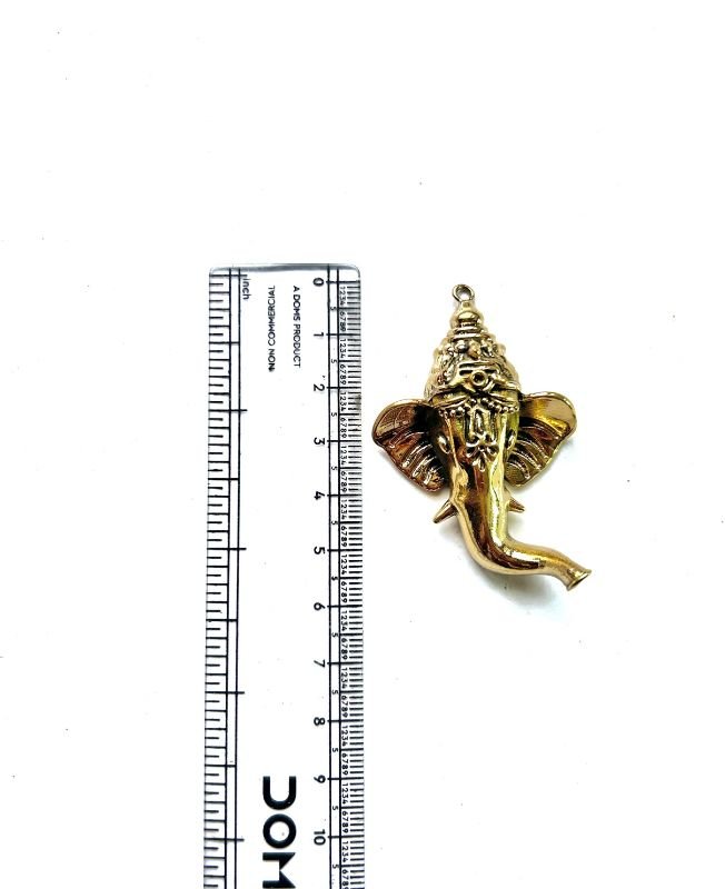 1/3/10 Pieces Divine Ganesh Face Brass Pendant - Image 3