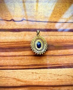 Alternative view of 1/3/10 Pieces Black Oval Filigree Brass Pendant