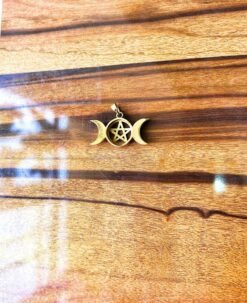 Alternative view of 1/3/10 Pieces Triple Moon Pentacle Brass Pendant