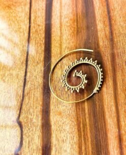 Alternative view of 5/20 Pairs Dotted Spiral Filigree Brass Earrings