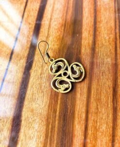 Alternative view of 5/20 Pairs Triskelion Swirl Brass Earrings