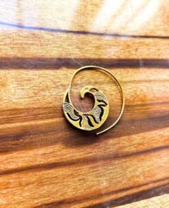 Alternative view of 5/20 Pairs Engraved Spiral Filigree Brass Earrings