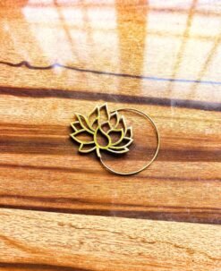 Alternative view of 5/20 Pairs Lotus Flower Spiral Brass Earrings