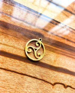 Alternative view of Triskelion Celtic Spiral Brass Earrings