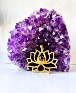 1/3/10 Pieces Lotus Garnet Accent Brass Pendant