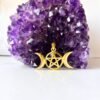 1/3/10 Pieces Triple Moon Pentacle Brass Pendant