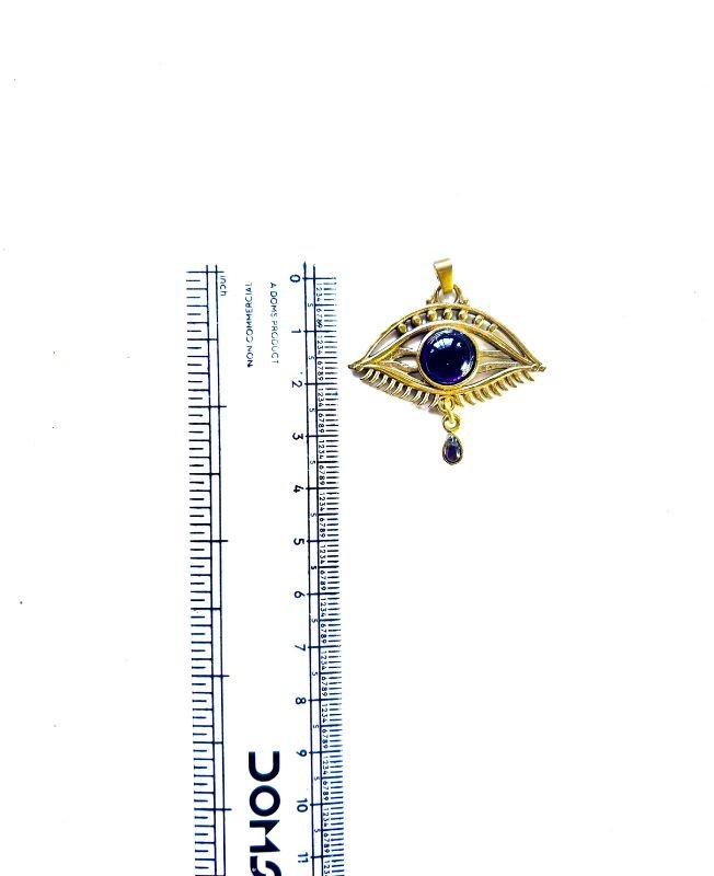 1/3/10 Pieces Blue Gemstone Eye Brass Pendant - Image 3