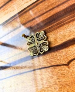 Alternative view of 1/3/10 Pieces Quadratic Filigree Leaf Brass Pendant