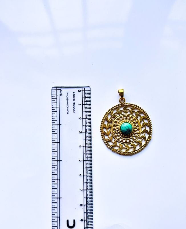1/3/10 Pieces Filigree Turquoise Brass Pendant - Image 3