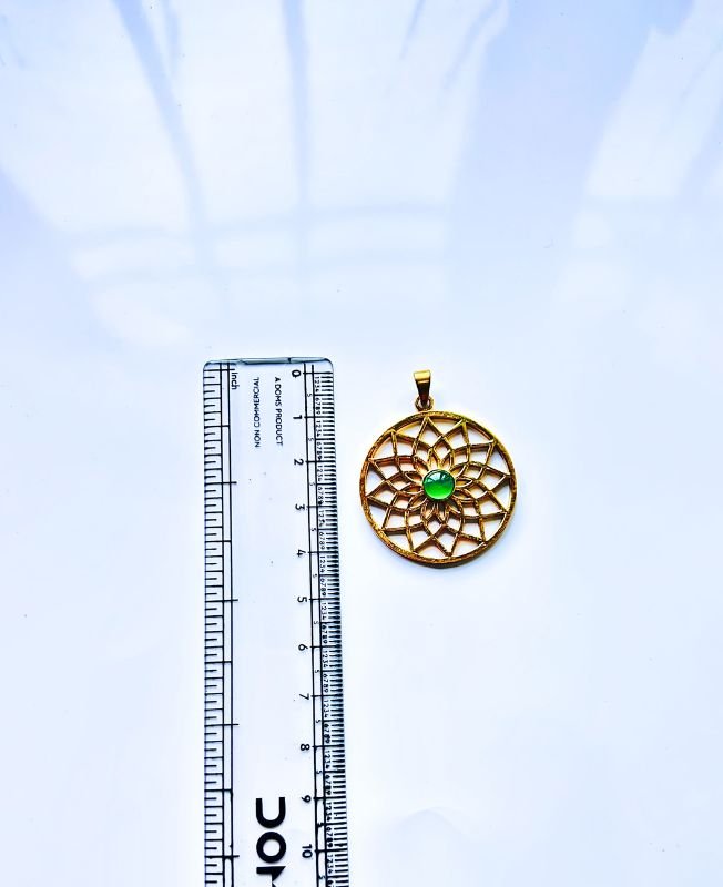 1/3/10 Pieces Symbolic Green Mandala Brass Pendant - Image 2
