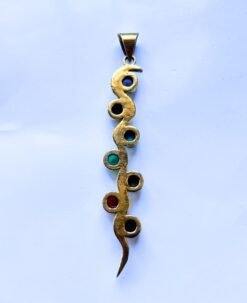 Alternative view of 1/3/10 Pieces Embedded Gemstones Spiral Brass Pendant