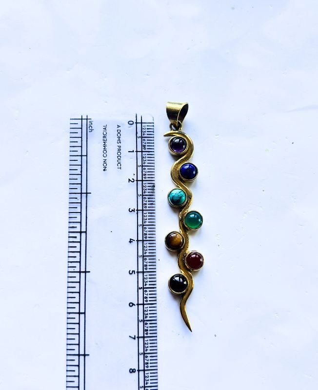 1/3/10 Pieces Embedded Gemstones Spiral Brass Pendant - Image 3