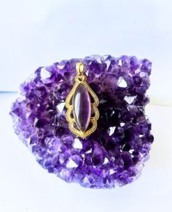 1/3/10 Pieces Purple Marquise Gem Brass Pendant