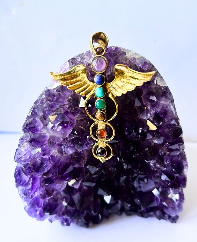 1/3/10 Pieces Winged Caduceus Brass Pendant