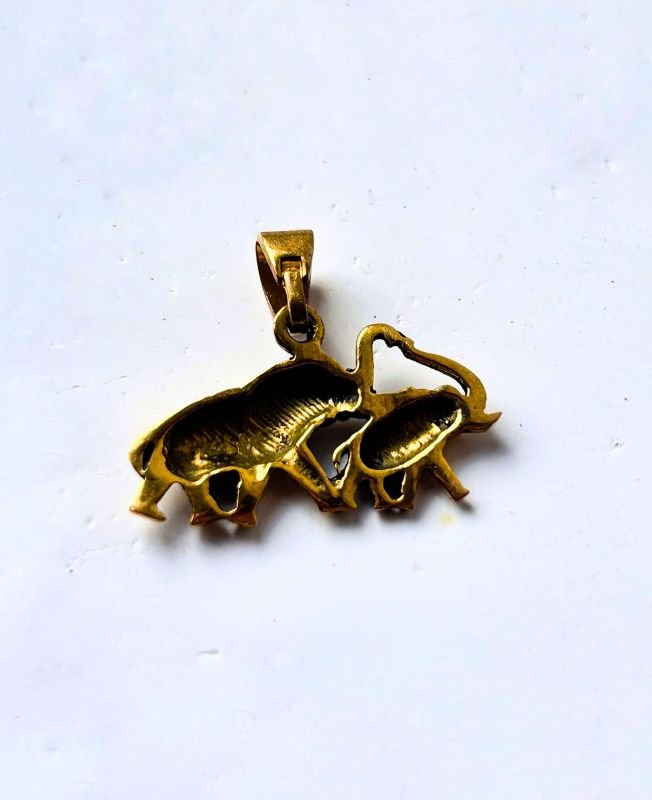 1/3/10 Pieces Mother & Baby Elephant Brass Pendant - Image 3