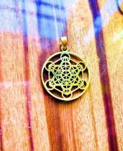 Alternative view of 1/3/10 Pieces Metatron Cube Mandala Brass Pendant