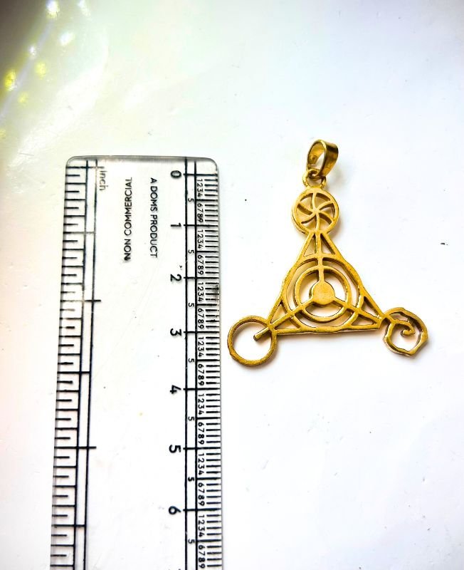 1/3/10 Pieces Triangle Mandala Brass Pendant - Image 3