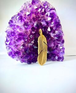 1/3/10 Pieces Etched Feather Brass Pendant