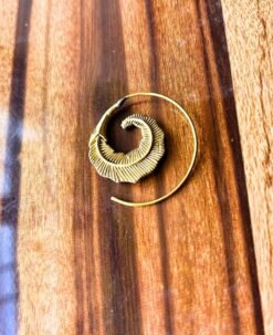 Alternative view of 5/20 Pairs Carved Spiral Leaf Brass Earrings