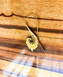 Alternative view of 5/20 Pairs Silhouette Spiral Leaf Brass Earrings