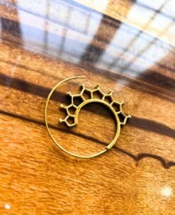 Alternative view of 5/20 Pairs Honeycomb Spiral Hoop Brass Earrings