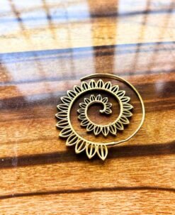 Alternative view of 5/20 Pairs Petals Spiral Filigree Brass Earrings