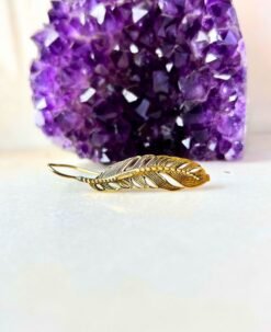 5/20 Pairs Feather Hoop Brass Earrings