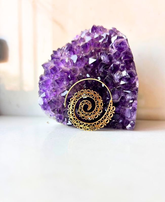 5/20 Pairs Lattice Spiral Filigree Brass Earrings