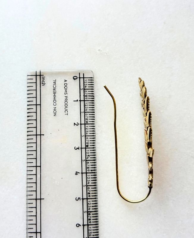 5/20 Pairs Leaf Branch Spiral Brass Earrings - Image 3