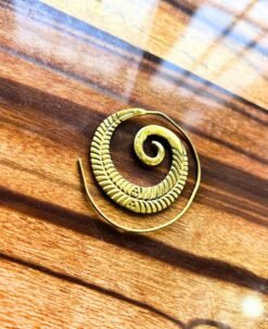 Alternative view of 5/20 Pairs Ethnic Spiral Hoop Brass Earrings