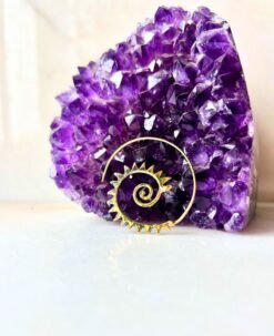 5/20 Pairs Sun Spiral Hoop Brass Earrings