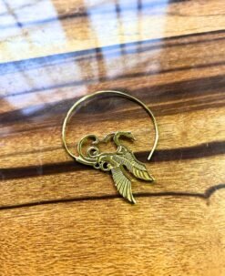 Alternative view of 5/20 Pairs Swan Filigree Spiral Brass Earrings