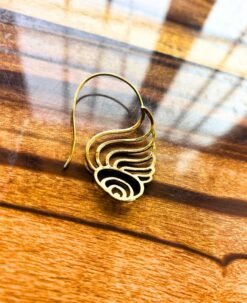 Alternative view of 5/20 Pairs Wing Filigree Hoop Brass Earrings