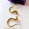 5/20 Pairs Spiral Snake Hoop Brass Earrings