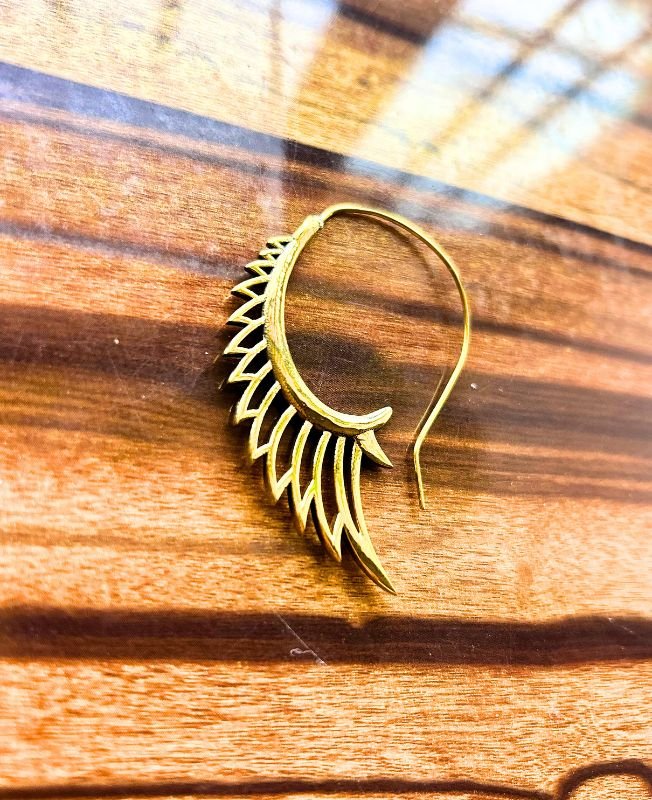 5/20 Pairs Palm Tree Spiral Brass Earrings - Image 2