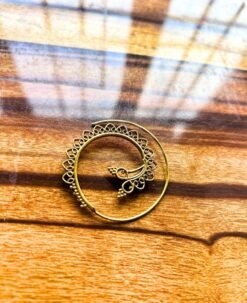 Alternative view of 5/20 Pairs Peacock Filigree Hoop Brass Earrings