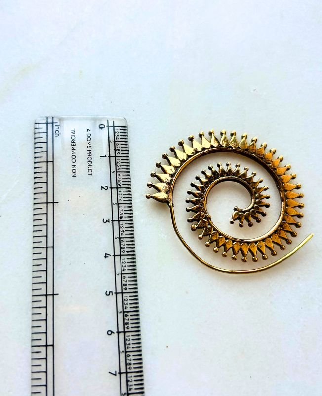 5/20 Pairs Artistry Spiral Filigree Brass Earrings - Image 3