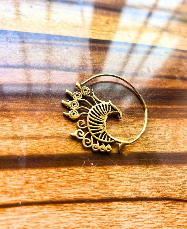 5/20 Pairs Sunset Spiral Filigree Brass Earrings - Image 2