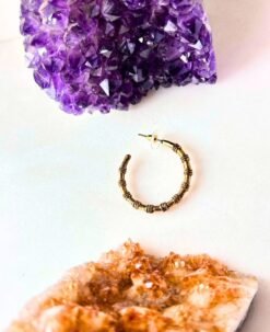 5/20 Pairs Bamboo Style Hoop Brass Earrings