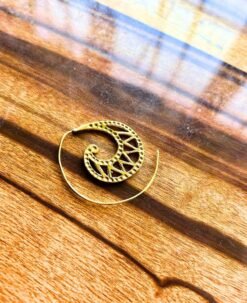 Alternative view of 5/20 Pairs Layered Spiral Filigree Brass Earrings