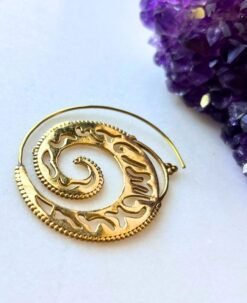 5/20 Pairs Flame Spiral Filigree Brass Earrings