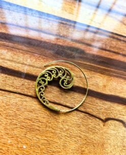 Alternative view of 5/20 Pairs Petal Spiral Filigree Brass Earrings