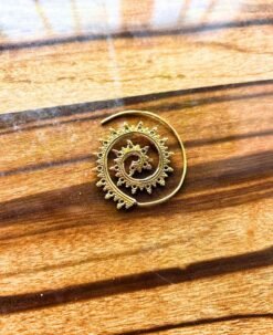 Alternative view of 5/20 Pairs Detailed Artistry Spiral Brass Earrings