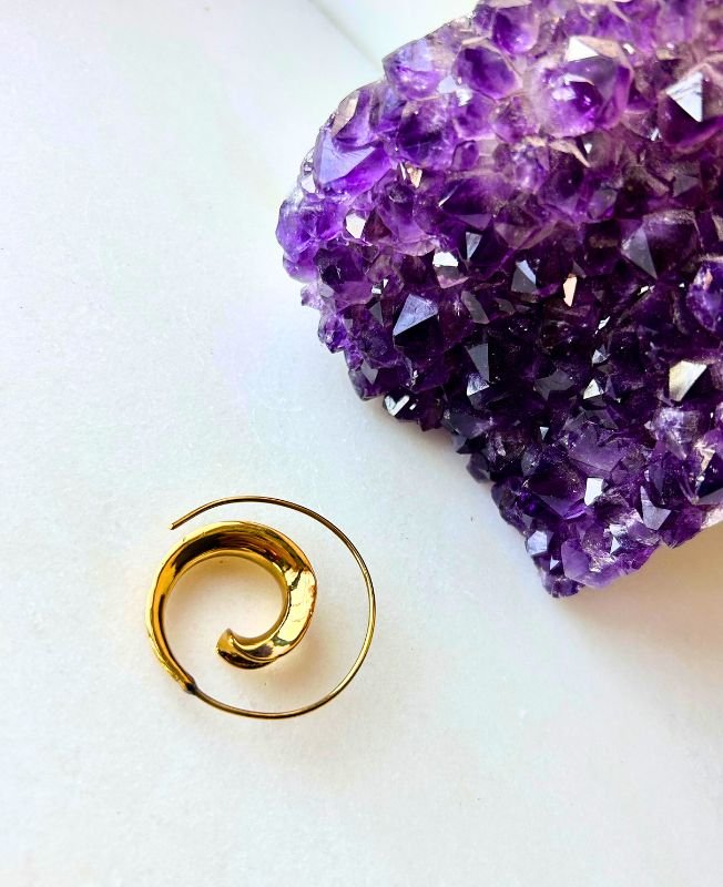 5/20 Pairs Handmade Tribal Spiral Brass Earrings