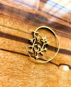 Alternative view of 5/20 Pairs Vine Filigree Hoop Brass Earrings