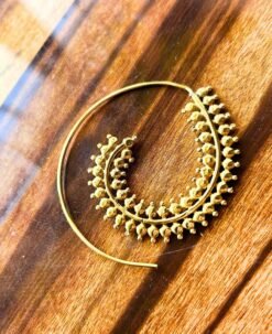 Alternative view of 5/20 Pairs Traditional Crescent Brass Earrings