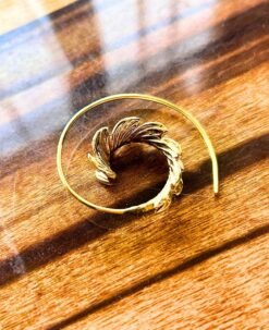 Alternative view of 5/20 Pairs Leaves Swirl Filigree Brass Earrings